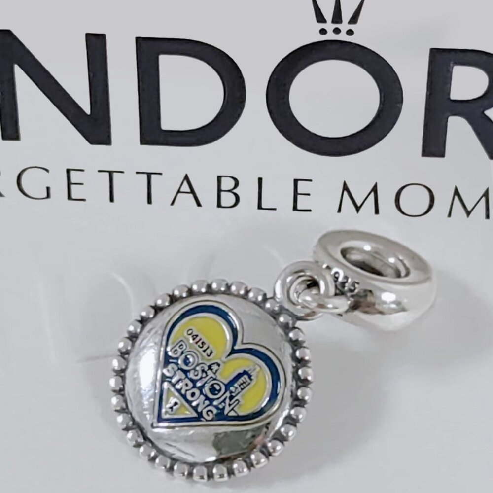Pandora Boston Strong Dangle Charm Bracelet Pendant S925 Silver with box